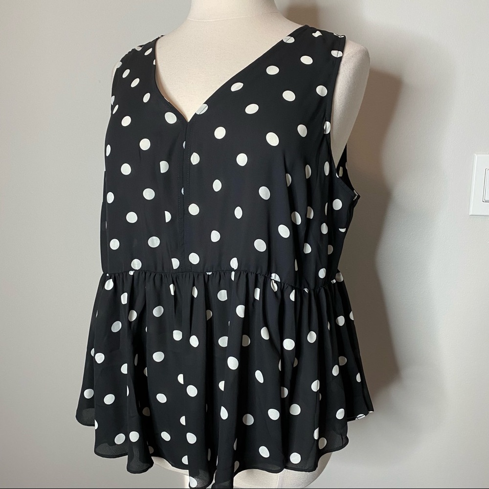 NEW TORRID PEPLUM POLKA DOT PINUP TOP - PLUS SIZE 3x